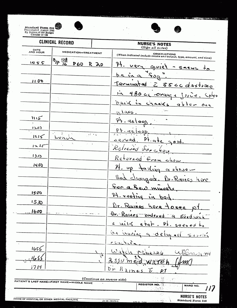 Nurse's Notes